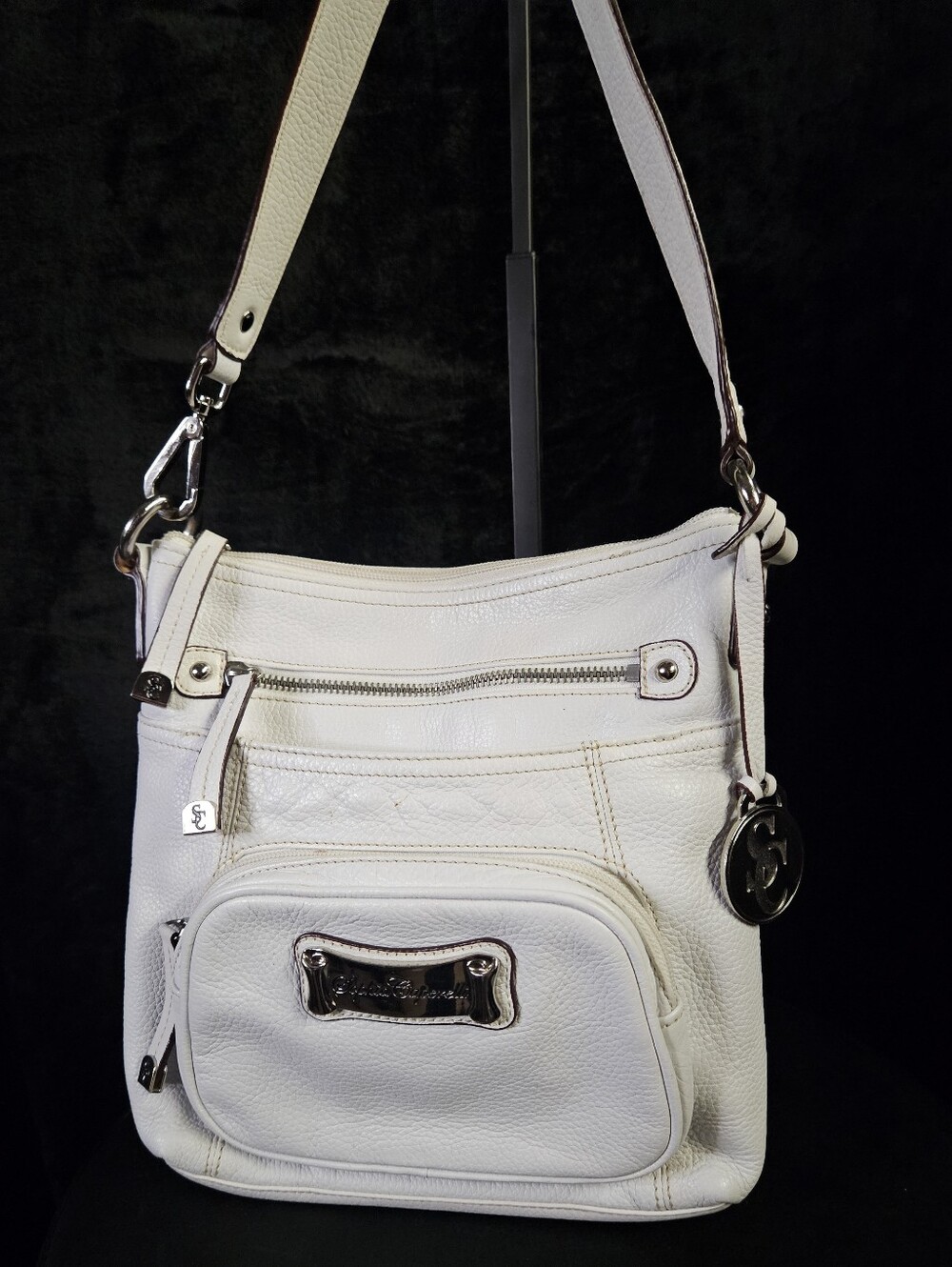 Sophia Caperelli White Leather Organizer Crossbody